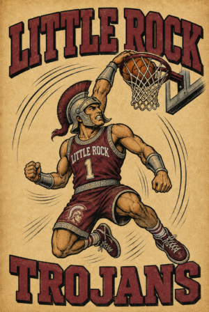 Little Rock Trojans Trojan Basketball Player Wall Art