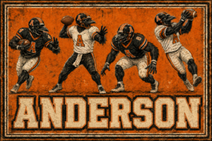 Anderson Football Crow Players Vintage-Style Wall Art