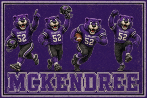 McKendree Bearcats Purple Football Mascot Wall Art