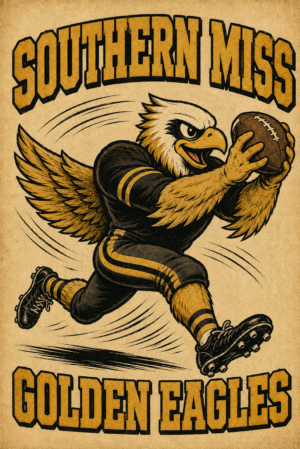 Southern Miss Golden Eagles Eagle Football Wall Art