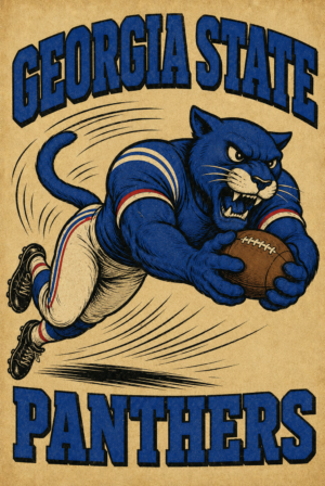 Georgia State Panthers Panther Football Wall Art
