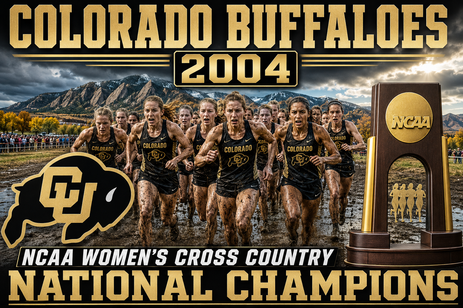 Colorado Buffaloes 2004 Women’s Cross Country Wall Art