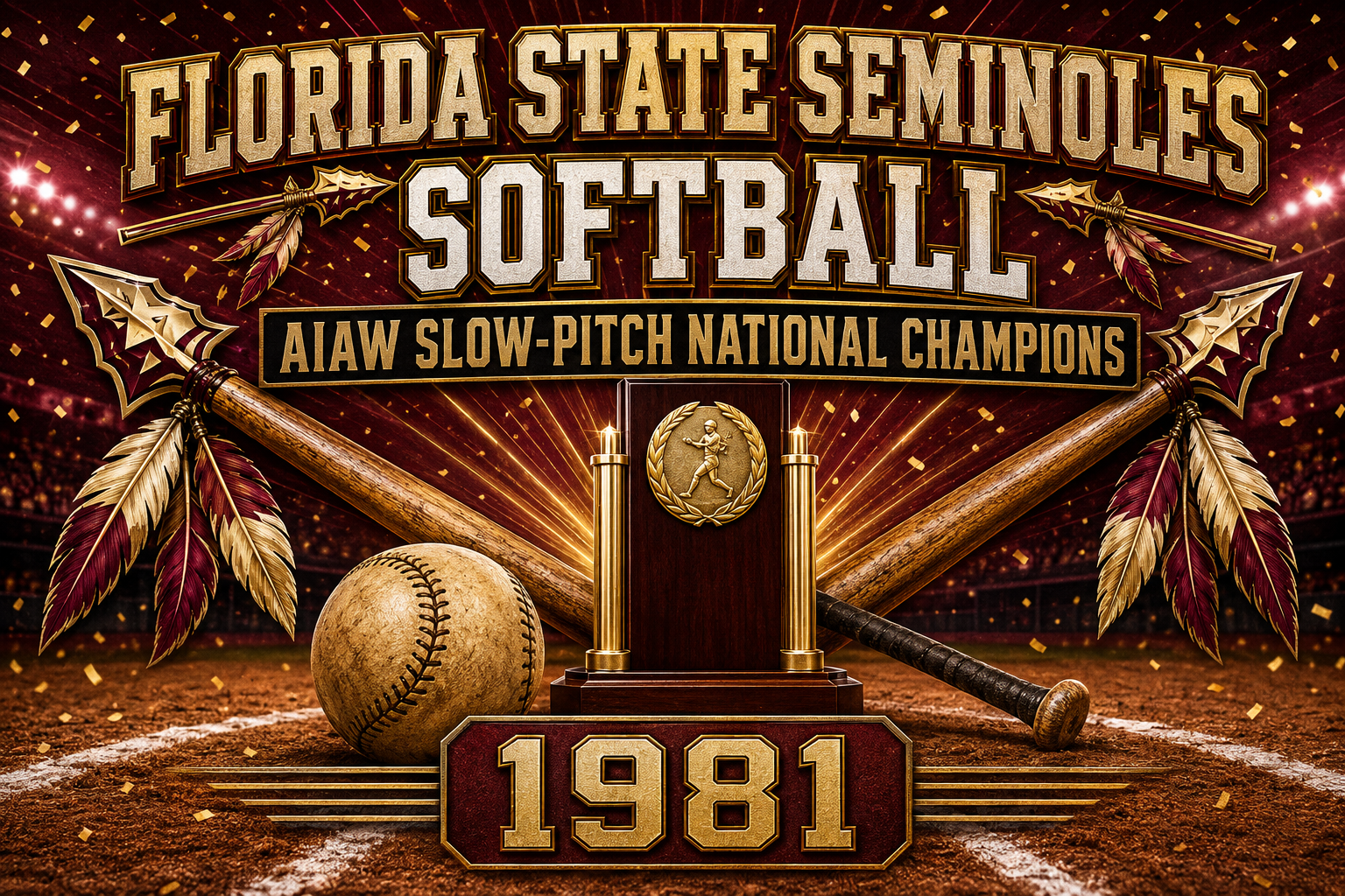 Florida State Softball 1981 Championship Wall Art