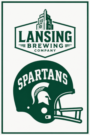 Lansing Brewing Company Spartans Helmet Wall Art Print