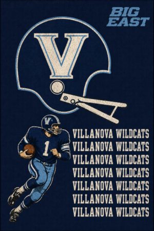Vintage Villanova Wildcats Big East Football Wall Art