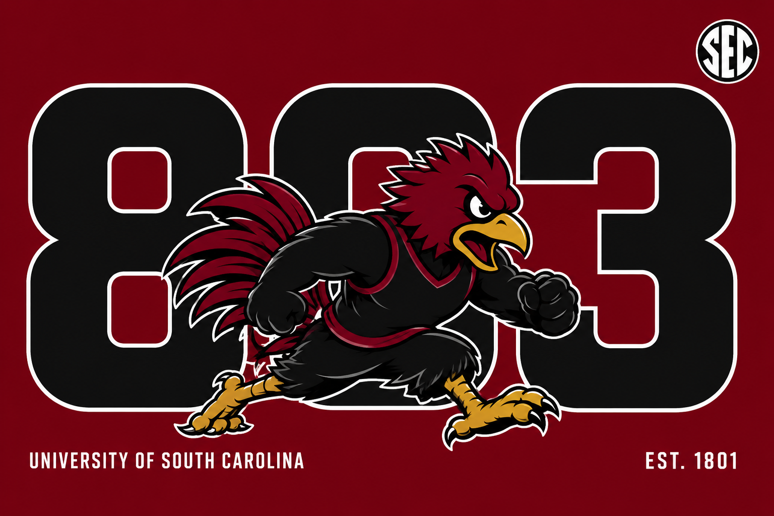 University of South Carolina Gamecock SEC Graphic