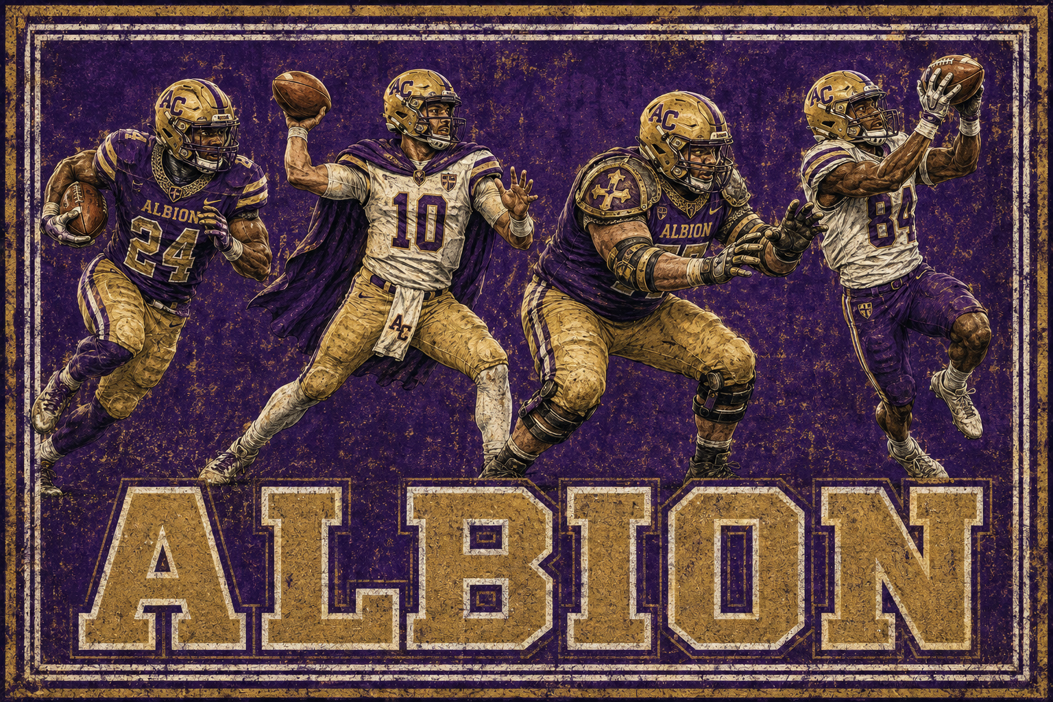 Albion Purple and Gold Football Team Wall Art