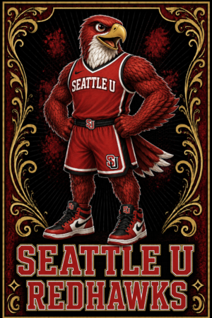 Seattle U Redhawks Eagle Basketball Wall Art