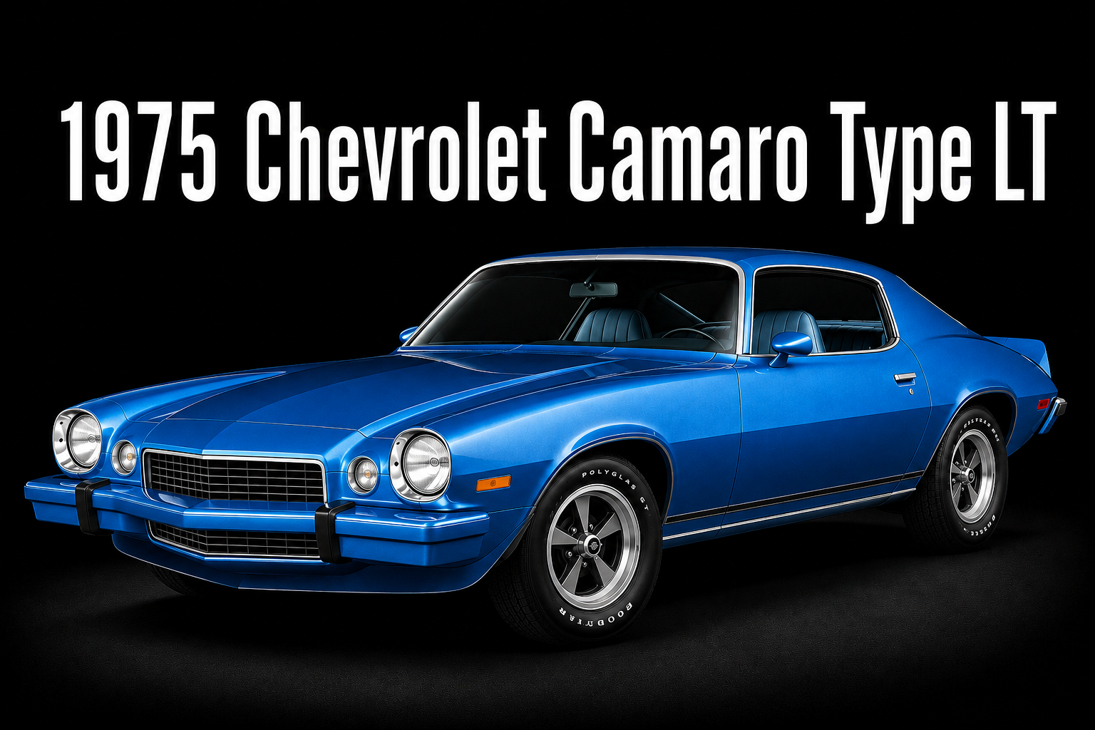 1975 Chevrolet Camaro Type LT Blue Car Wall Art