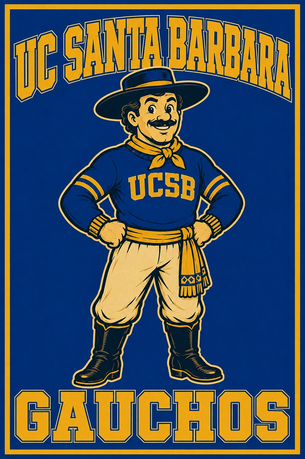 UC Santa Barbara Gauchos Cowboy Mascot Wall Art