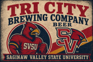 SVSU Cardinal Tricky Brewing Company Distressed Wall Art
