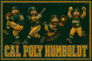 Cal Poly Humboldt Baseball Vintage-Style Wall Art