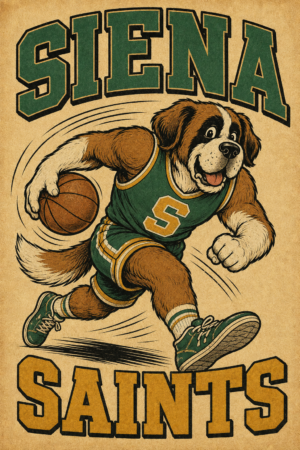 Siena Saints Basketball Dog Graphic Wall Art