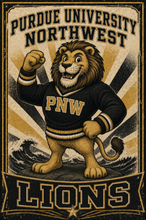 Purdue University Northwest Lions Vintage-Style Wall Art