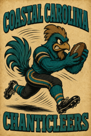 Coastal Carolina Chanticleers Rooster Football Wall Art