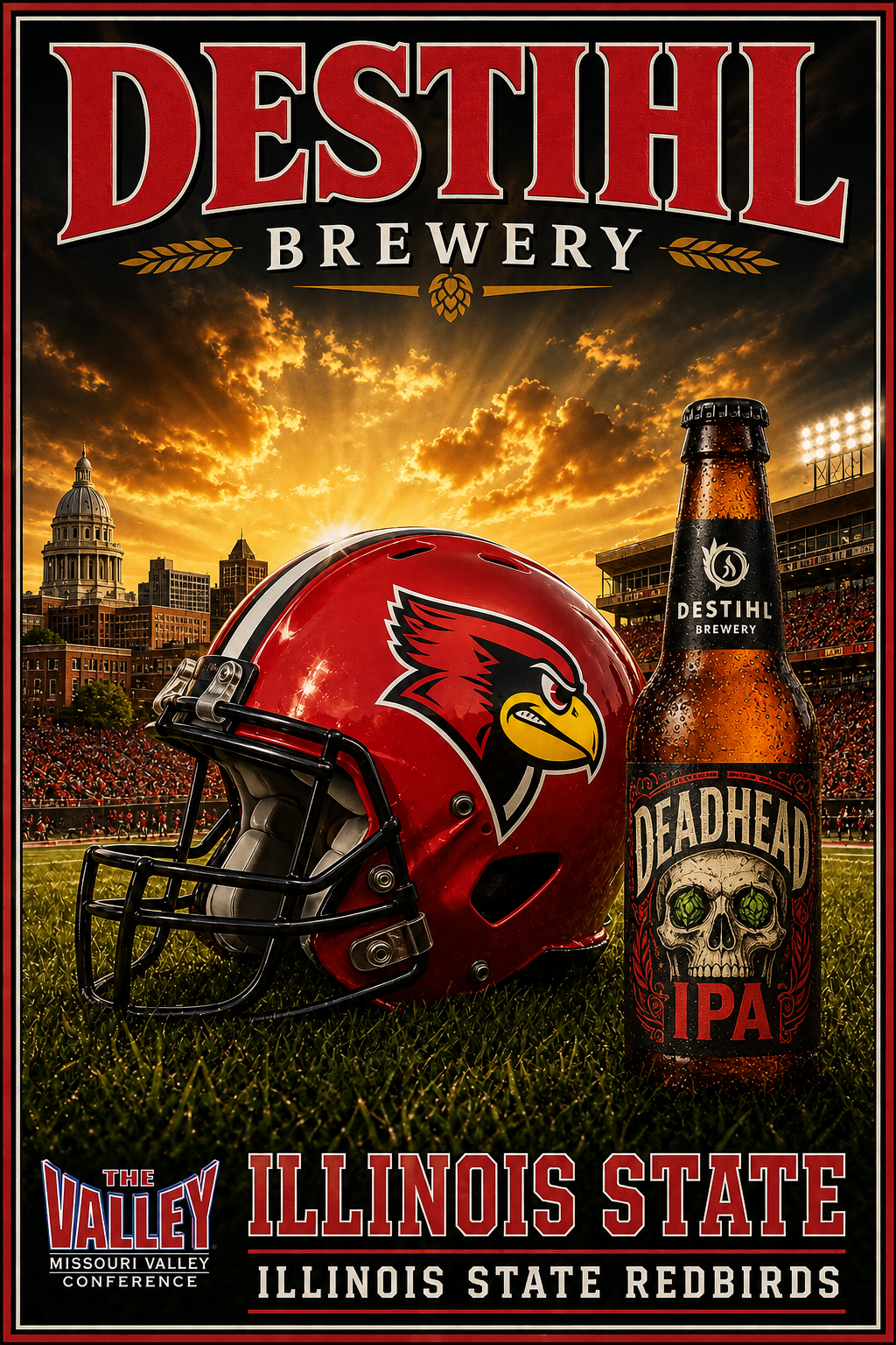 Illinois State Redbirds Football Brewery Poster