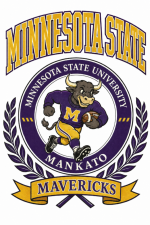 Minnesota State Mankato Mavericks Bull Football Wall Art