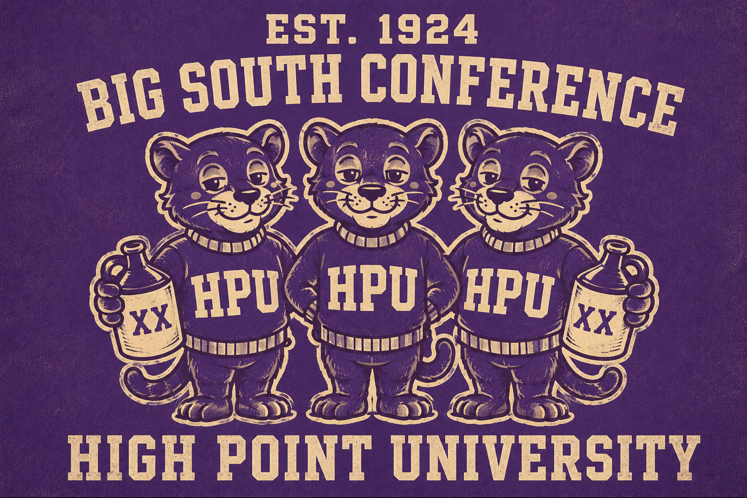 High Point University Big South Bears Vintage-Style Wall Art