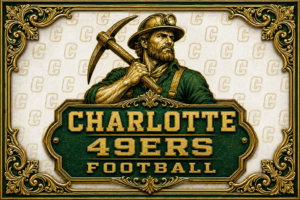 Charlotte 49ers Football Miner Ornate Vintage-Style Wall Art