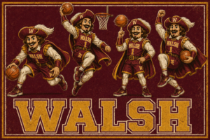 Walsh Basketball Musketeers Vintage-Style Wall Art