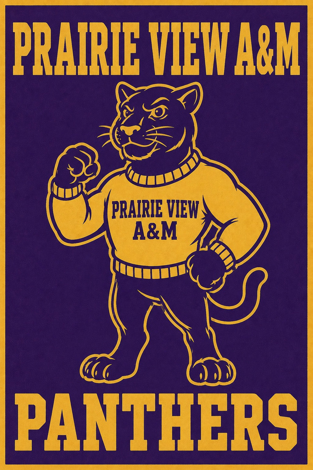 Prairie View A&M Panthers Purple and Gold Wall Art