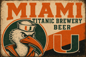 Miami Titanic Brewery Beer Eagle Graphic Wall Art
