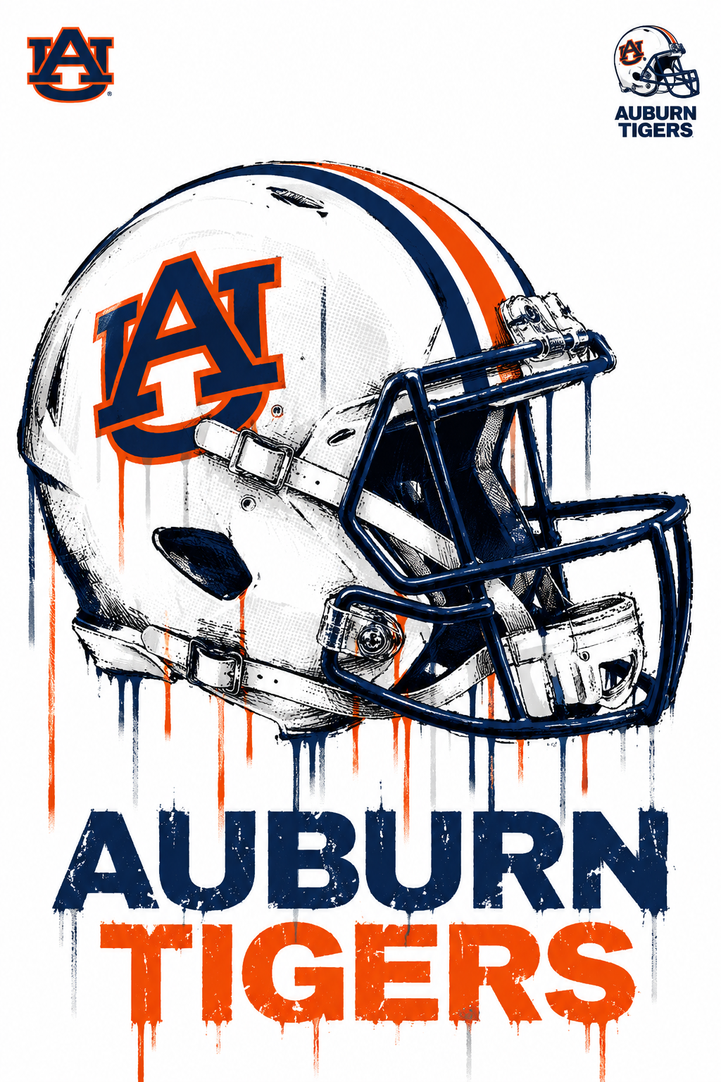 Auburn Tigers Football Helmet Graphic Wall Art