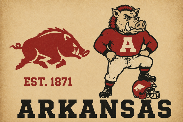 Arkansas Razorback Football Vintage-Style Wall Art