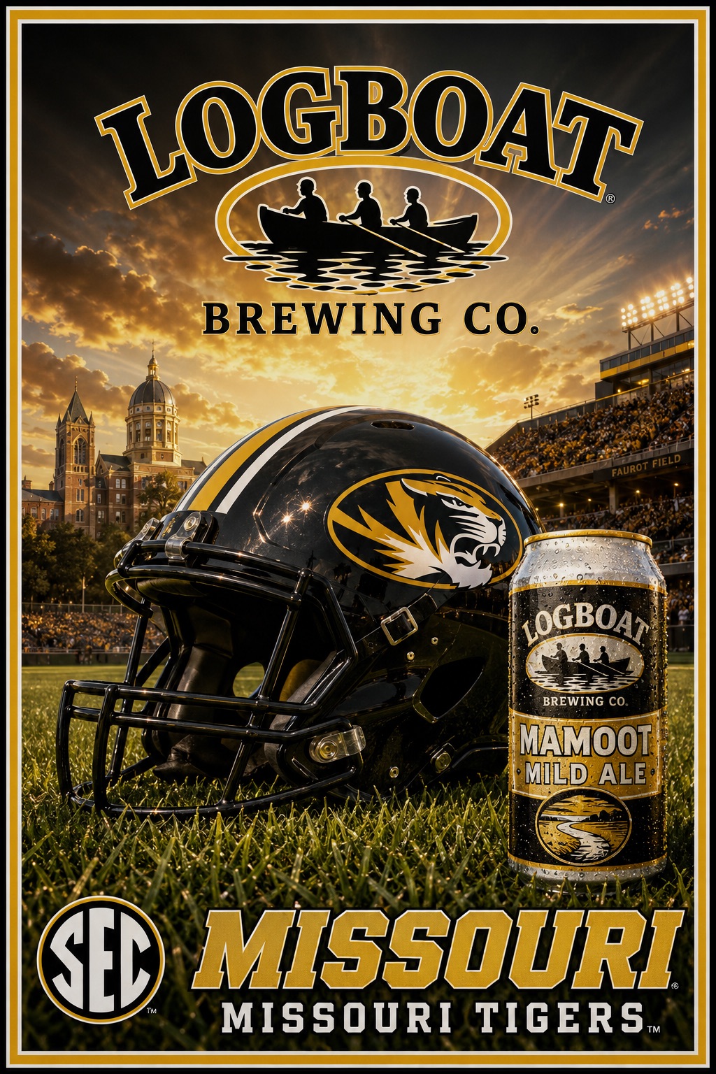 Missouri Tigers Football and LogoBoat Brewing Co. Wall Art
