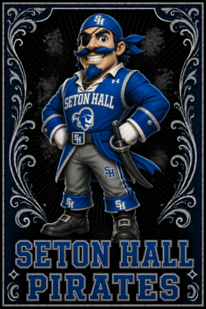 Seton Hall Pirates Blue Swashbuckler Wall Art