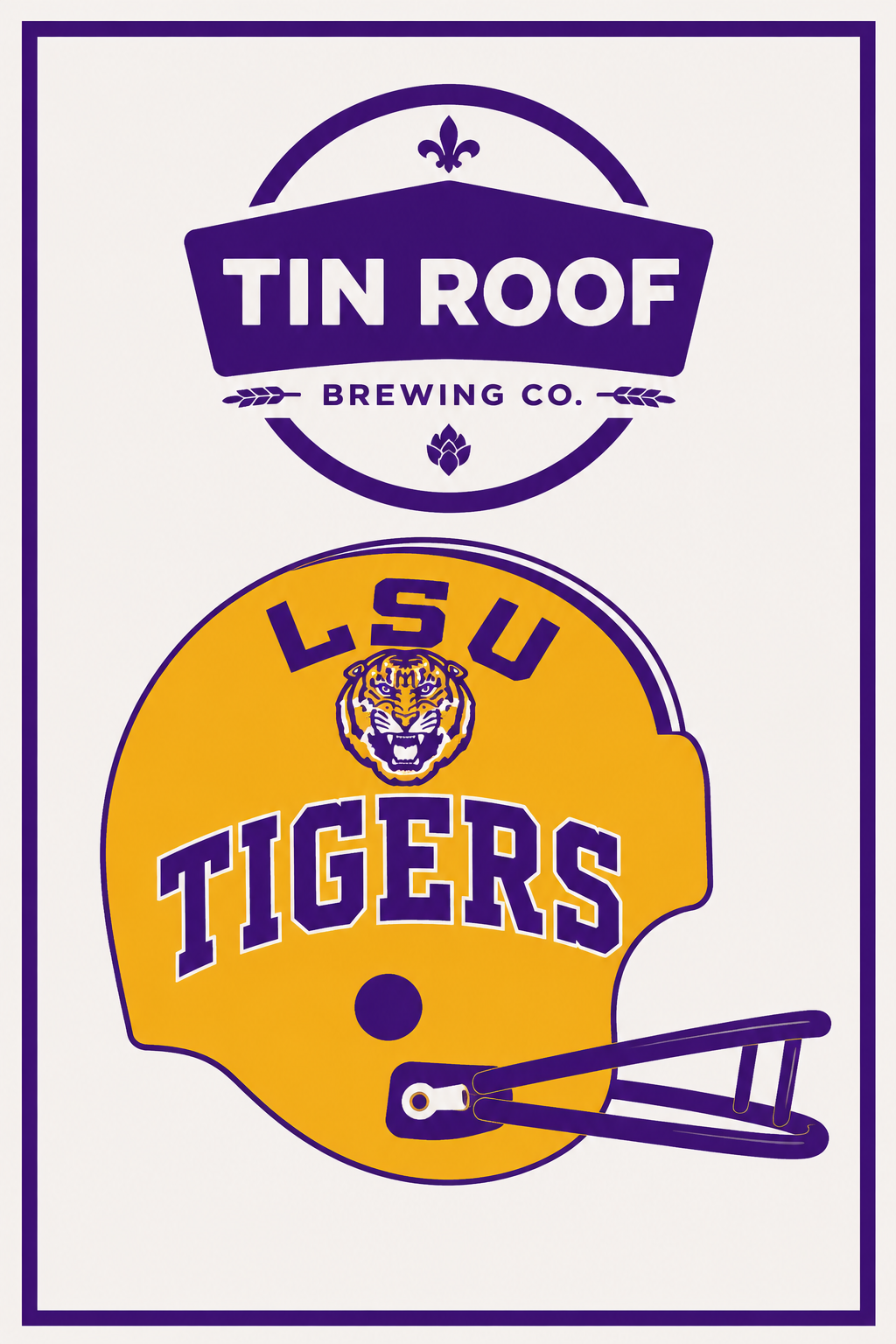 Tin Roof Brewing Co. LSU Tigers Helmet Wall Art