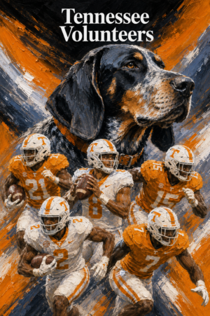 Tennessee Volunteers Football Dog Painterly Wall Art