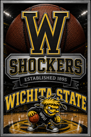 Wichita State Shockers Basketball Mascot Wall Art