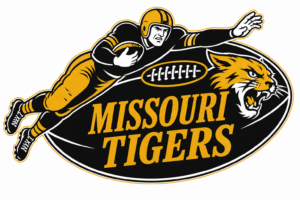 Missouri Tigers Football Player and Tiger Graphic