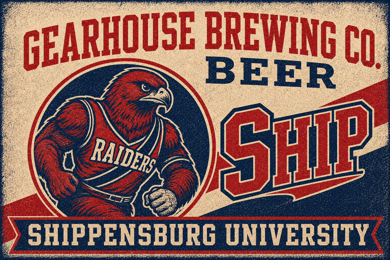 Shippensburg Raiders Bear Beer Brewing Co. Graphic Wall Art