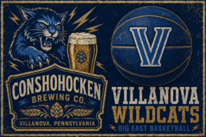 Villanova Wildcats Brewing Co. Vintage-Style Basketball Wall Art