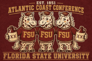 Florida State University Horse Trio Vintage-Style Wall Art