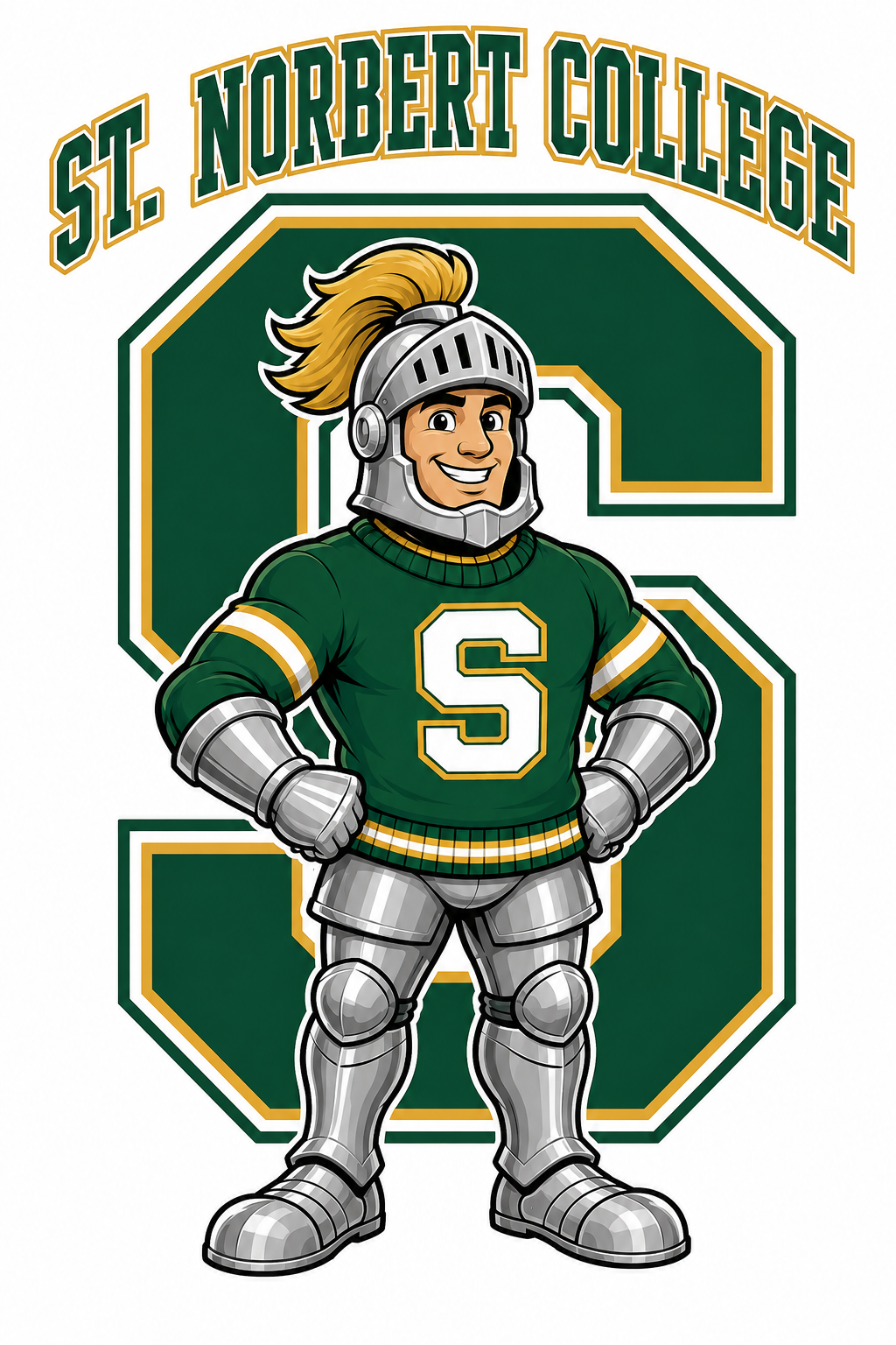St. Norbert College Green and Gold Knight Graphic