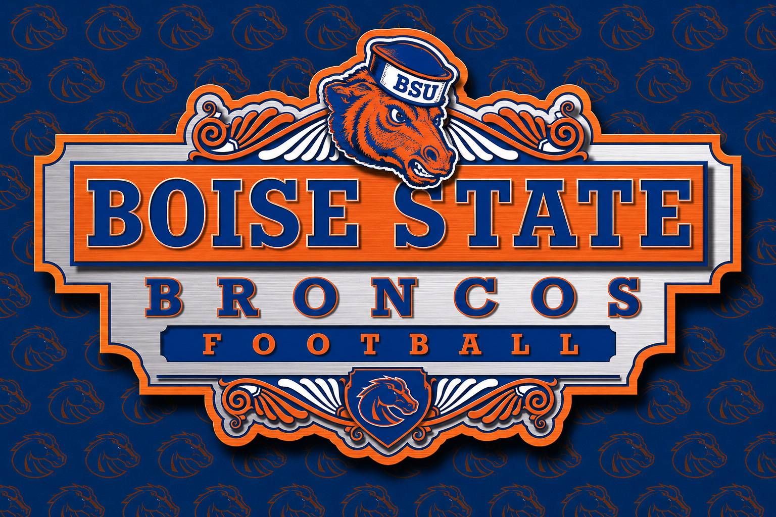 Boise State Broncos Football Vintage-Style Wall Art Design