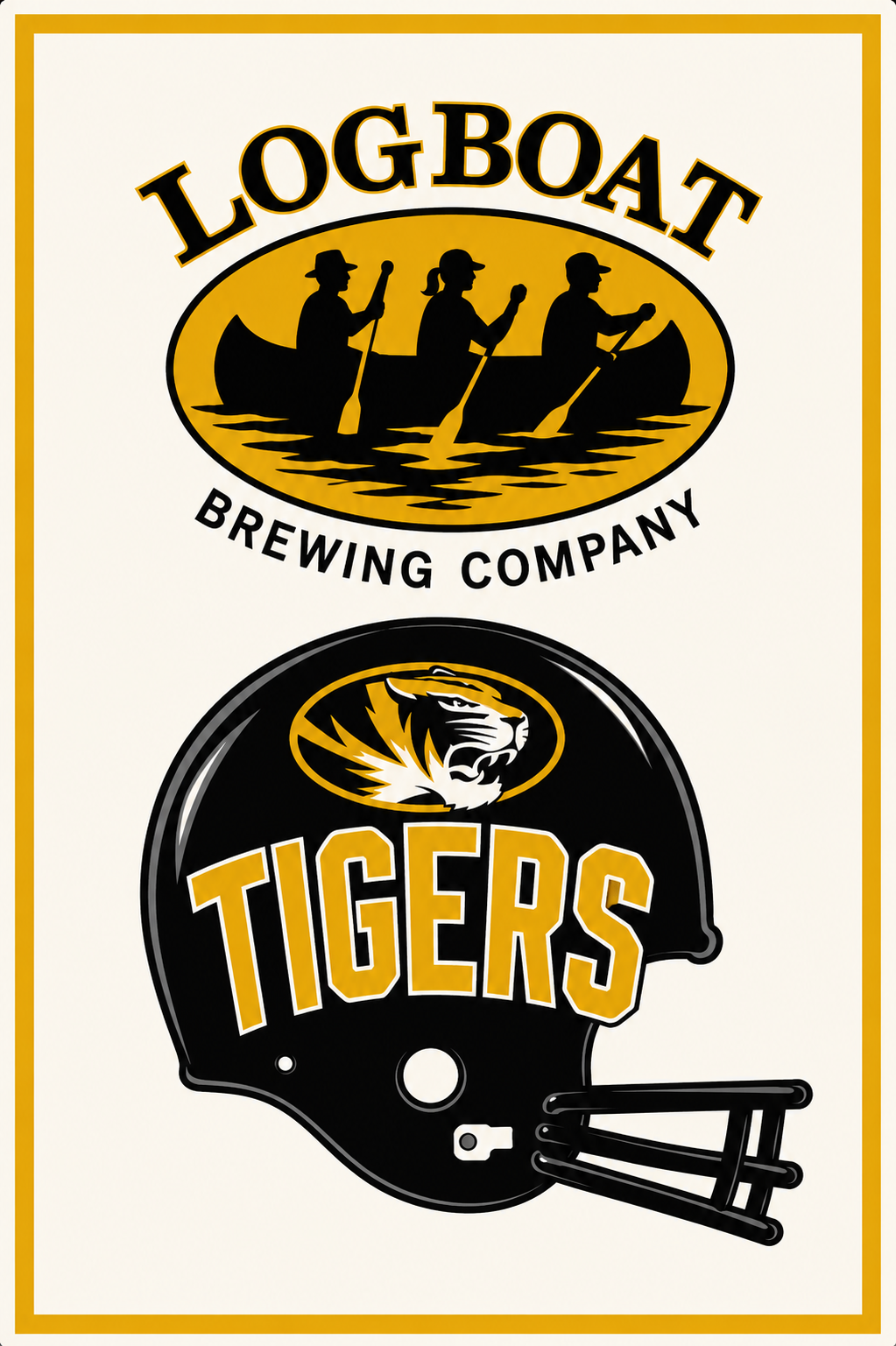 Logboat Brewing Company Tigers Helmet Graphic Wall Art