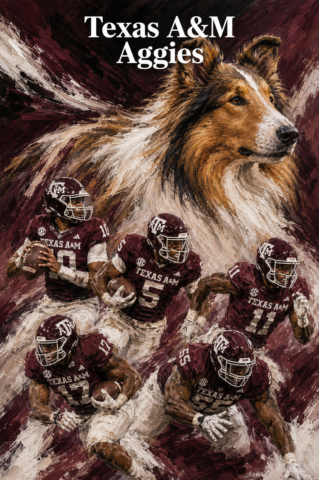Texas A&M Aggies Football Bear Artwork Print