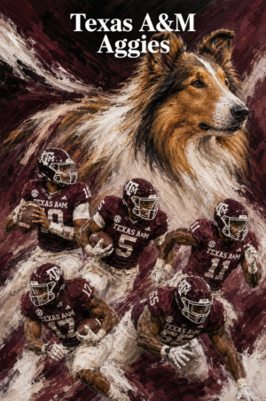 Texas A&M Aggies Football Bear Poster-Style Wall Art