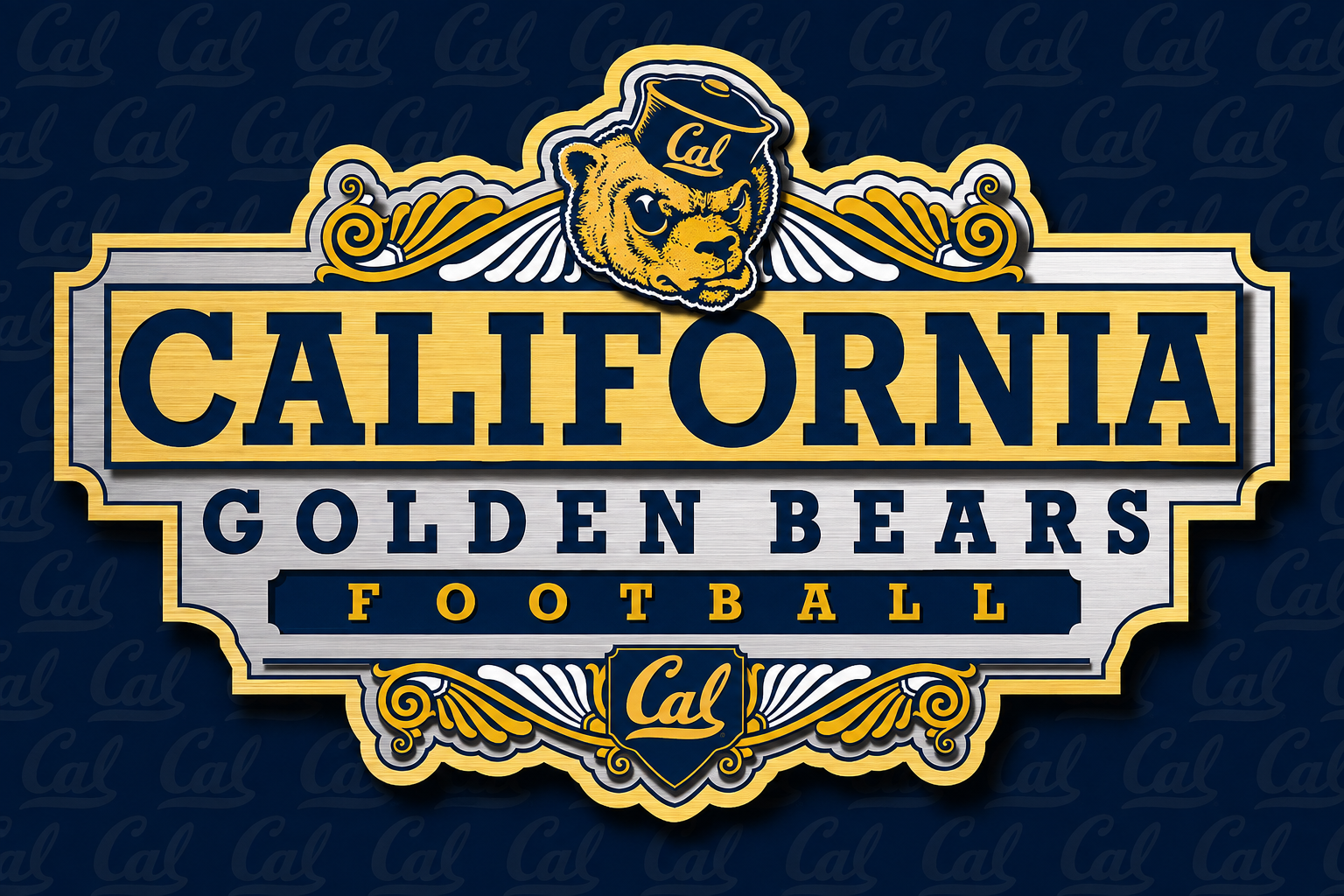 California Golden Bears Football Bear Plaque Wall Art