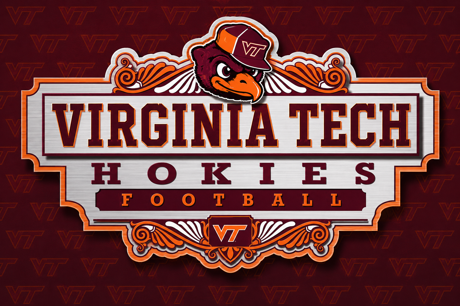 Virginia Tech Hokies Football Decorative Wall Sign