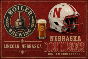 Nebraska Cornhuskers Brewery Football Vintage-Style Wall Art