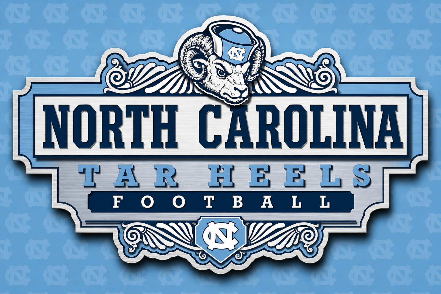 North Carolina Tar Heels Football Decorative Wall Sign
