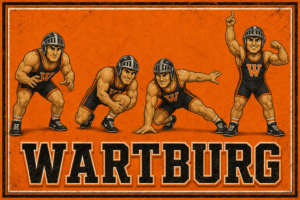 Wartburg Wrestling Team Vintage-Style Wall Art