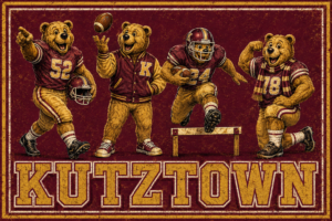 Kutztown Football Bear Team Vintage-Style Wall Art