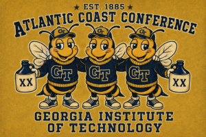 Atlantic Coast Conference Georgia Tech Cartoon Bee Wall Art