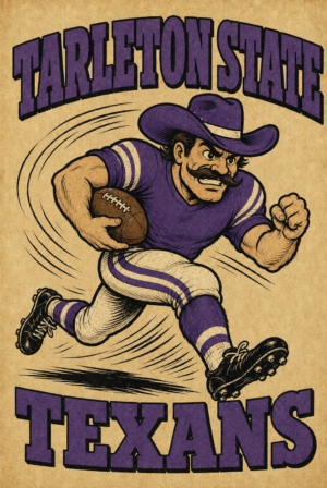 Tarleton State Texas Vintage-Style Football Wall Art